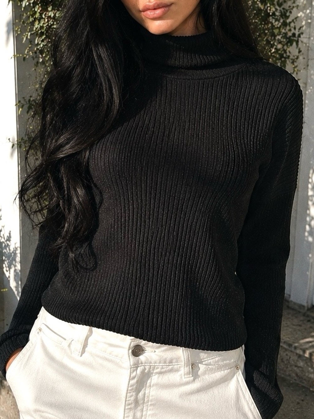 Women’s Cozy Essential Stylish Long Sleeve Turtleneck Sweater - Black